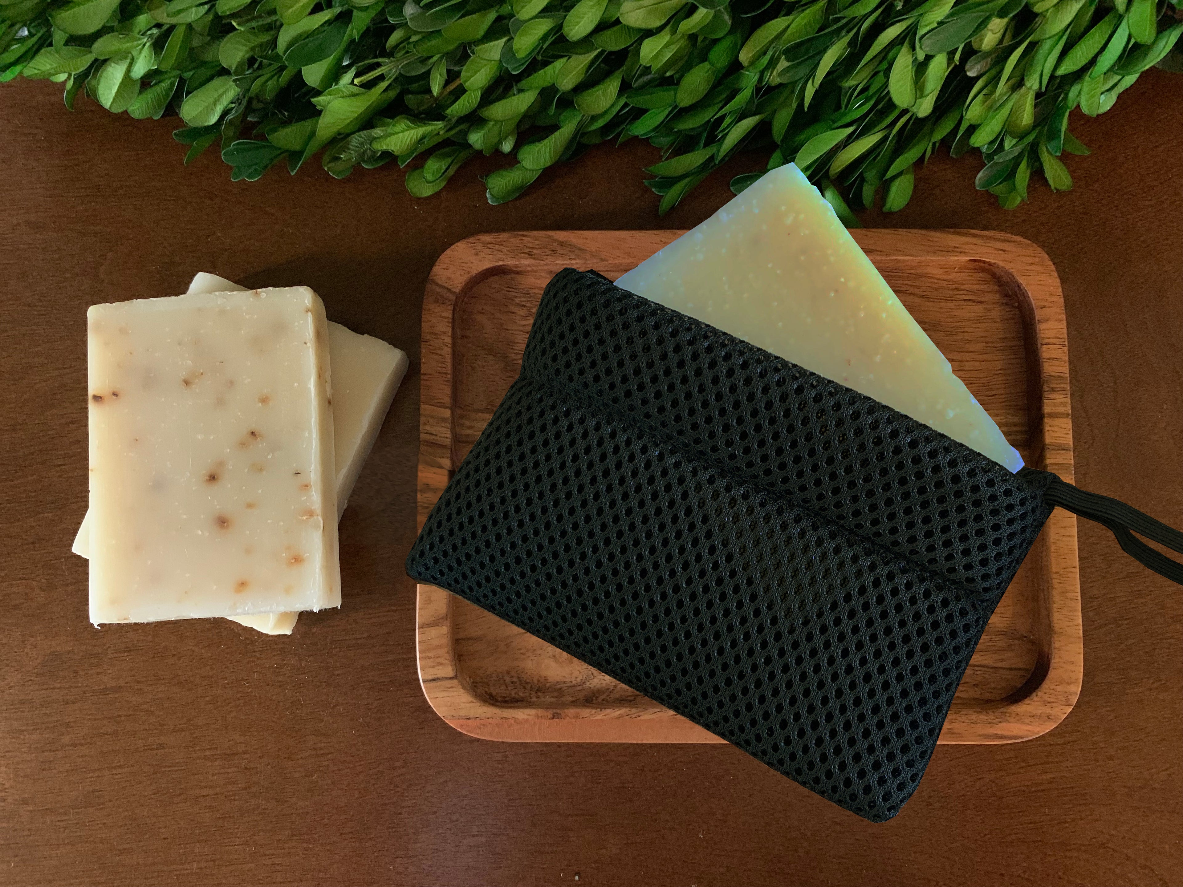 Black soap saver bag, soap holder pouch black, recycled mesh soap pocket, soap envelope