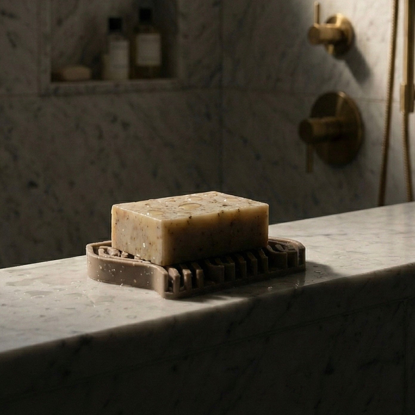 taupe soap dish