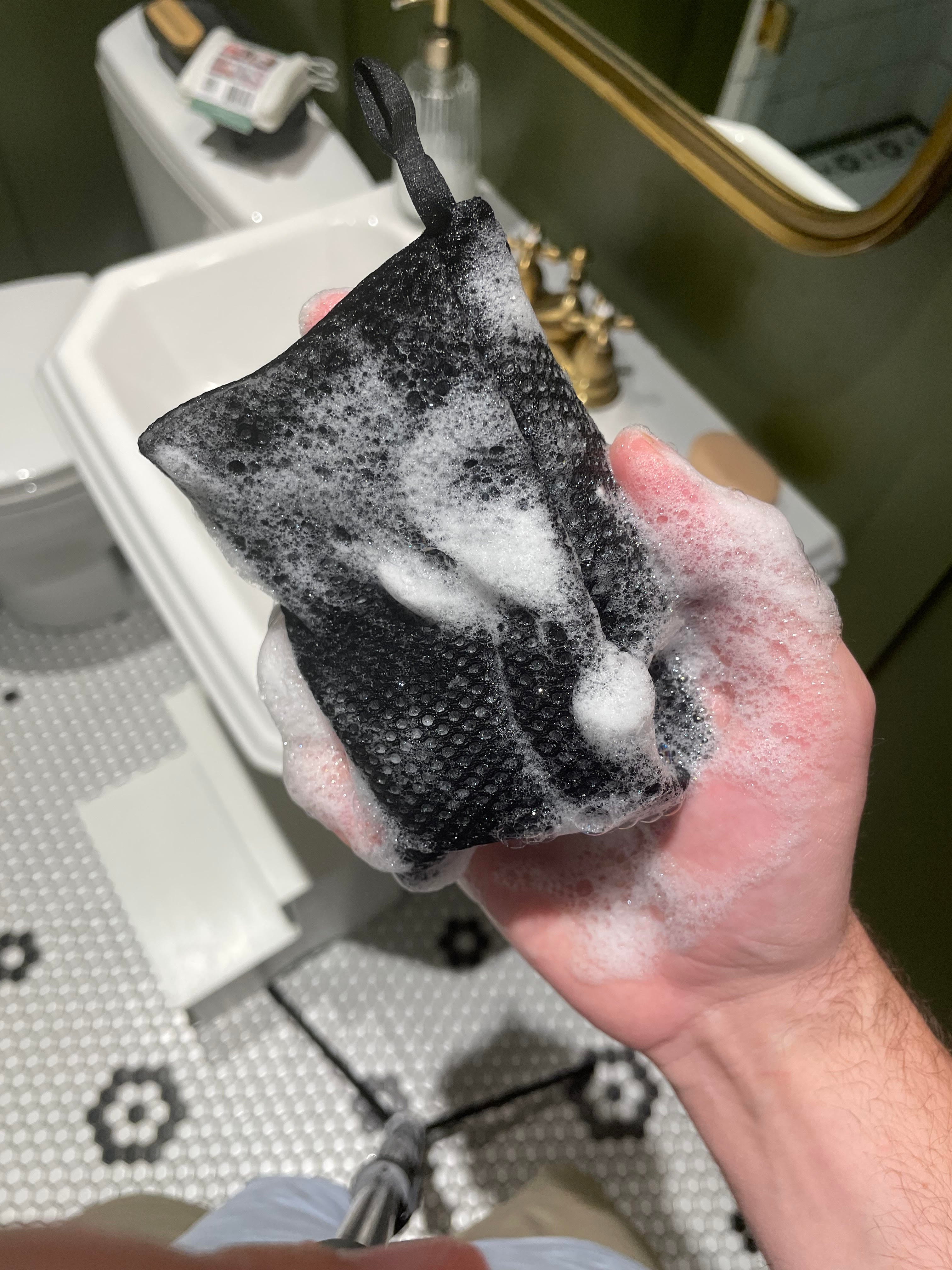 bar soap bag black, wholesale soap saver pouch mesh in black, soap envelope black lathering soap